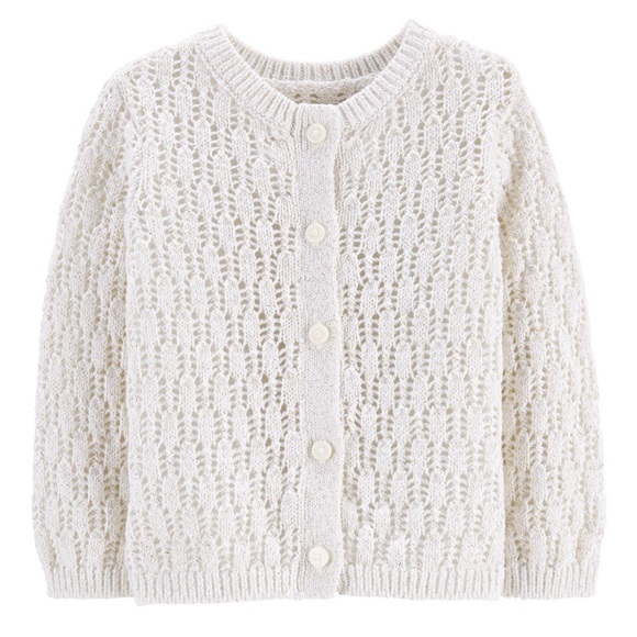 OshKosh B'gosh Cream/ Gold Cardigan Size 4T - Picture 1 of 6